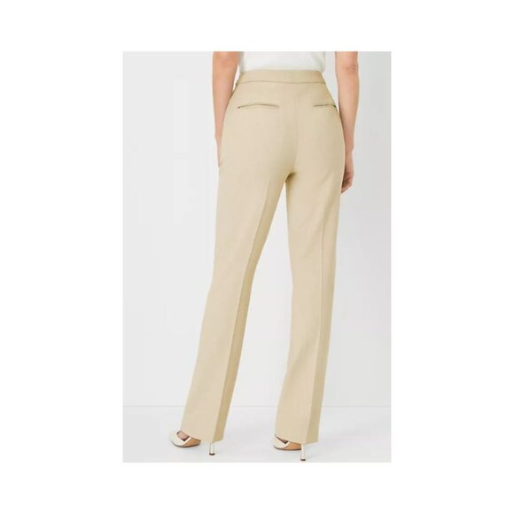 Ann Taylor Loft Tan Everyday Curvy Trousers Womens Stretch Pants 4 - Picture 1 of 10